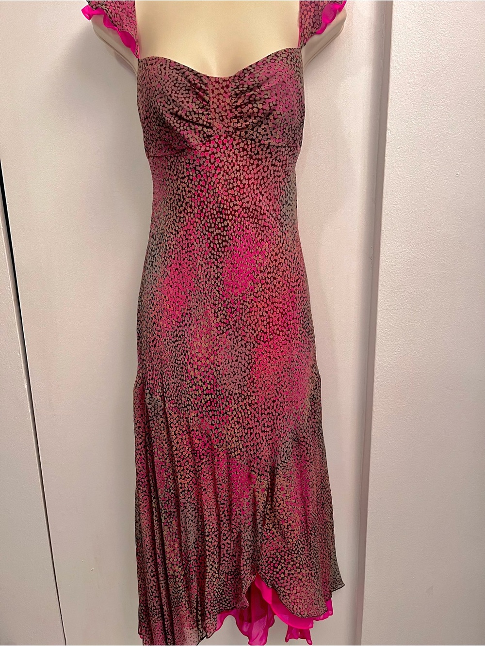 Nanette Lepore Silk Tiered Slinky Slip Dress
